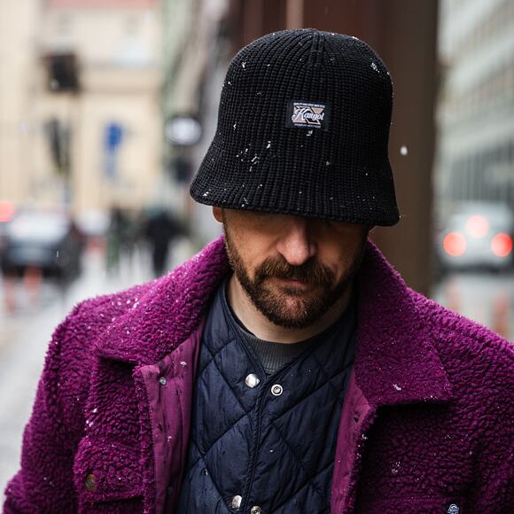 Klobouk Kangol - Washed Knit Bucket - Black