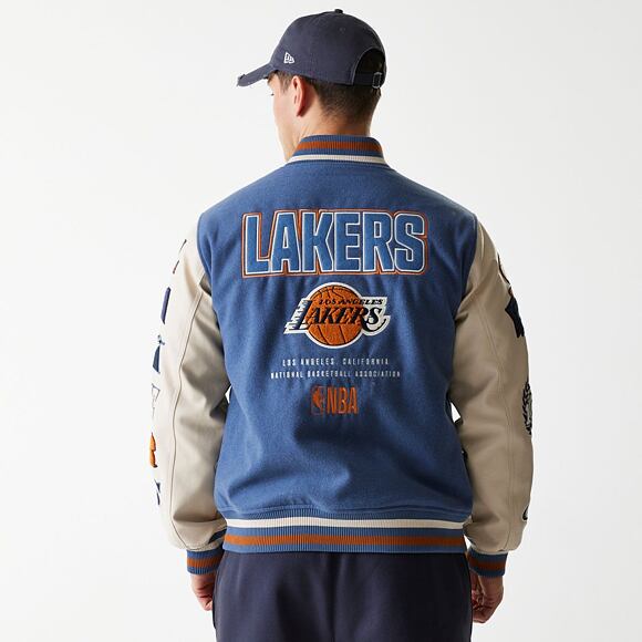 Bunda New Era - NBA Patch Varsity Jacket - LA Lakers - Muted Indigo