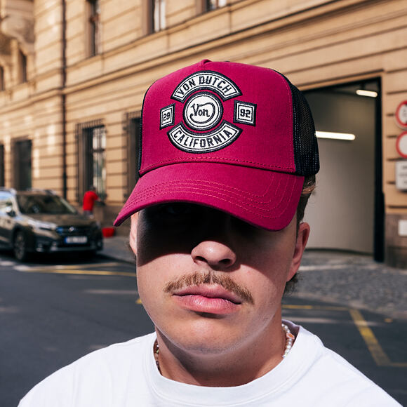 Kšiltovka Von Dutch - Trucker - MC Logo - Burgundy/Black