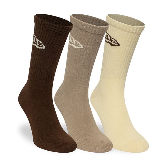 Socks New Era - Flag Crew Socks 3pk - Cream / Beige / Brown