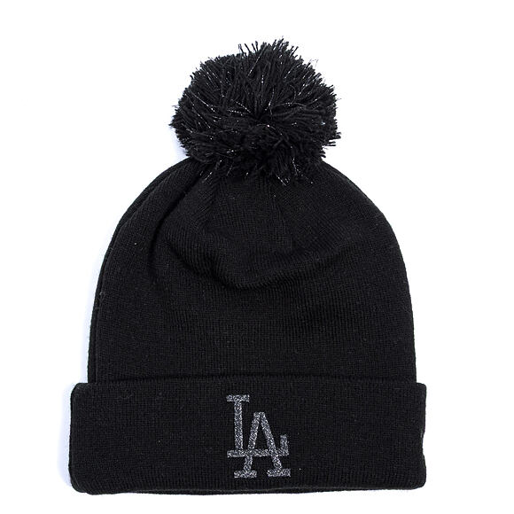 Womens Beanie New Era - MLB Metallic Pom Beanie - LA Dodgers - Black
