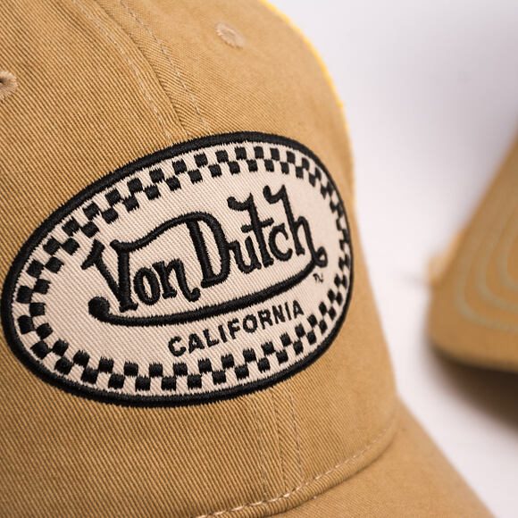 Cap Von Dutch - California Checkered Patch Baseball - Tan / Yellow
