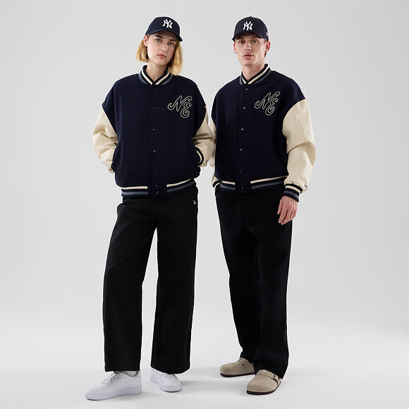 Jacket New Era - Branded Oversized Varsity Jacket - Navy