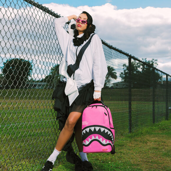 Backpack Sprayground - Shark Central Pink Embroidered Shark Backpack