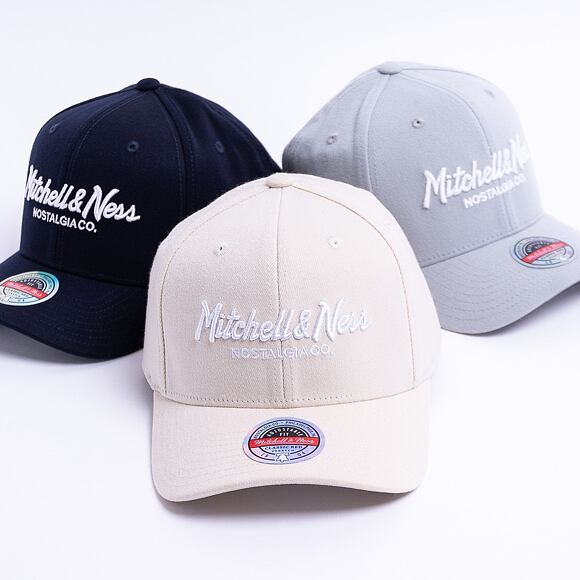 Mitchell & Ness Pinscript Redline Snapback Branded Khaki Cap