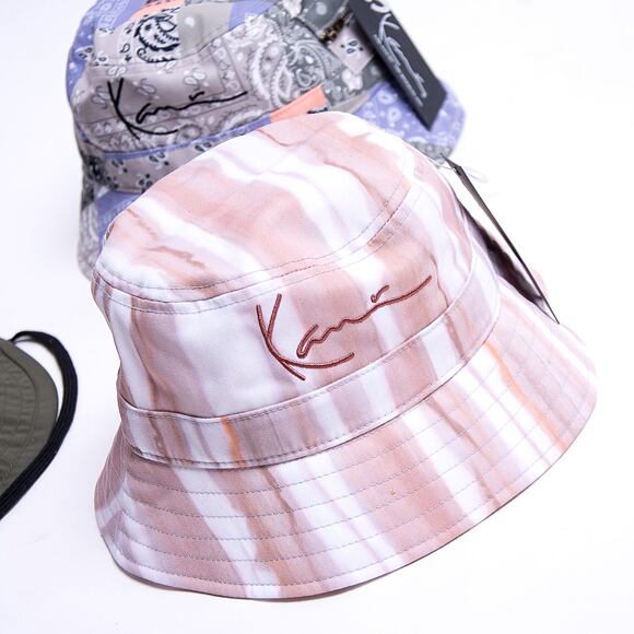 Karl Kani Signtaure Tie Dye Stripe Bucket Hat light sand/taupe