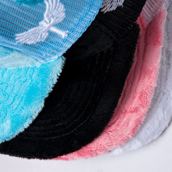 Cap Reflection Luxury Fuzzy Trucker - Satin Black / White
