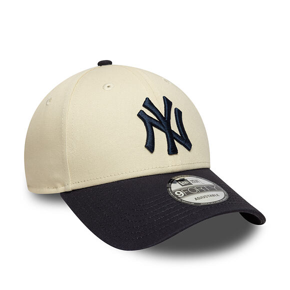 Kšiltovka New Era - MLB Color Block 9FORTY - NY Yankees - Cream / Navy