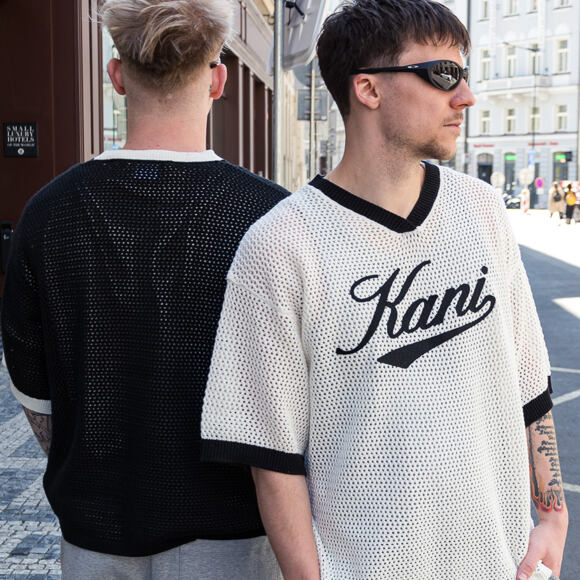 Tee Karl Kani - Cursive Varsity Crochet Boxy T-Shirt White