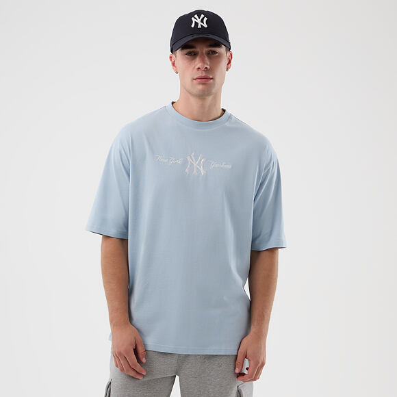 Tee New Era - MLB Script Oversized Tee - NY Yankees - Sky Blue