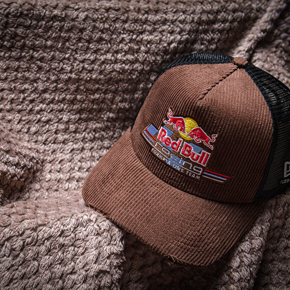 Cap New Era - F1 Distressed Cord 9FORTY A-Frame Trucker - RED BULL F1 - Chestnut Brown