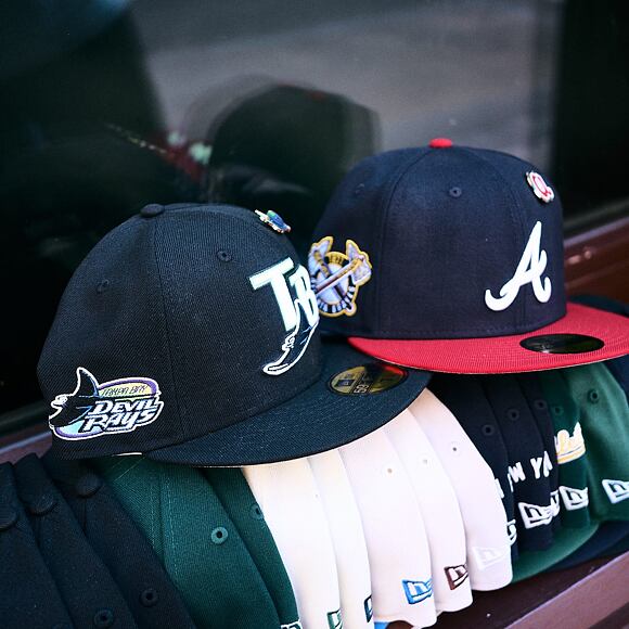 Cap New Era - MLB IMAGE DROP Cooperstown Icon 59FIFTY - Atlanta Braves - Navy / Scarlet