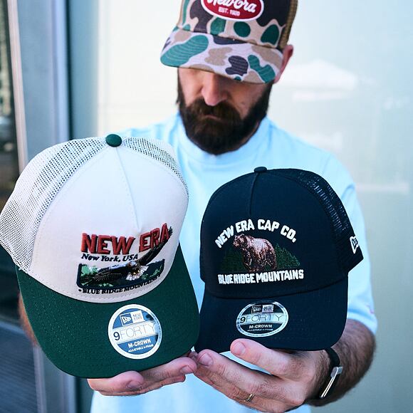 Cap New Era - Branded Graphic 9FORTY M-CROWN A-Frame Trucker - Cream / Cilantro Green