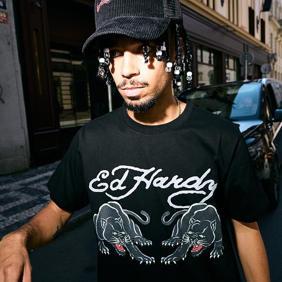 Tee Ed Hardy - Mens Double-Panther Tshirt - Black