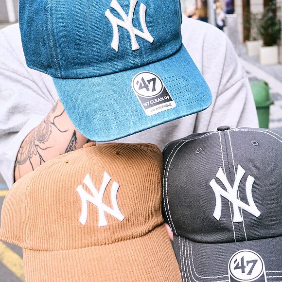 Cap '47 Brand - MLB Thick Cord CLEAN UP - NY Yankees - Camel