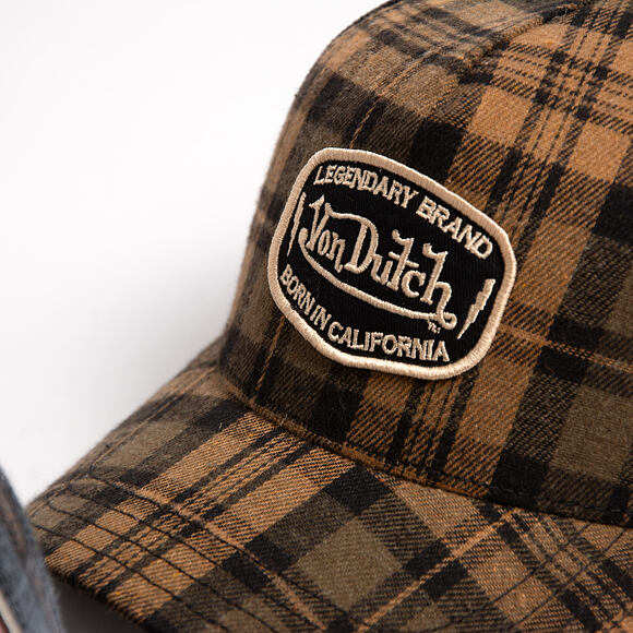 Cap Von Dutch - Baseball - Checkered Patch - Brown