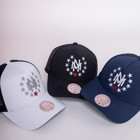 Mitchell & Ness Branded Essential Stars Trucker Snapback Black Cap