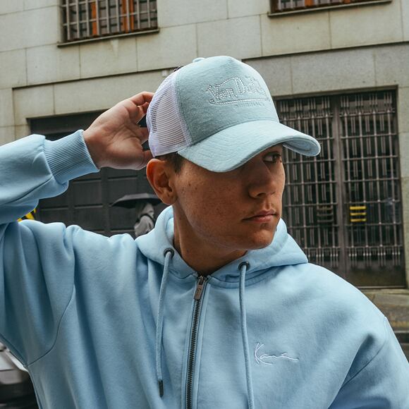 Von Dutch Miami Trucker Velvet LIGHT BLUE/WHITE Cap