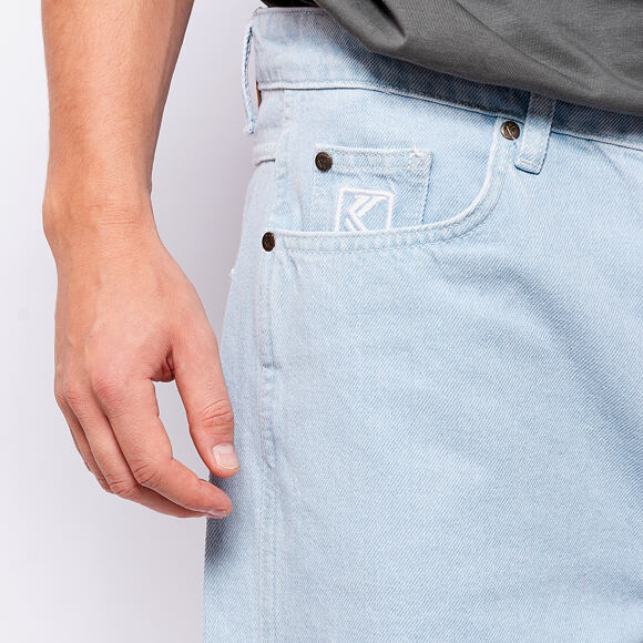 Džíny Karl Kani Small Signature Baggy Five Pocket Denim bleached blue