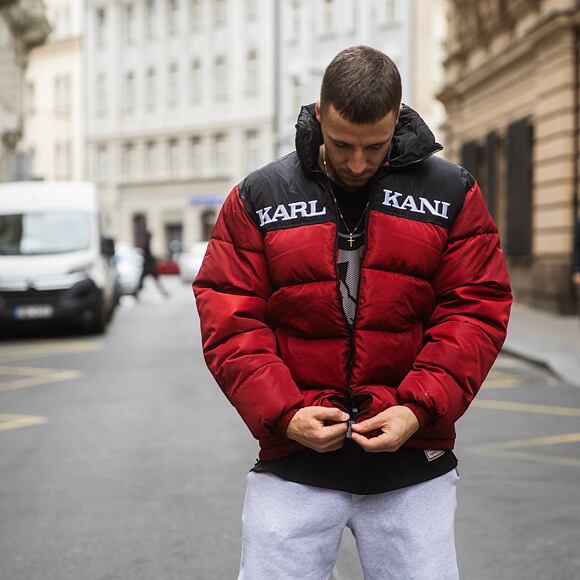 Péřová Bunda Karl Kani - Retro Essential Puffer Jacket - Red