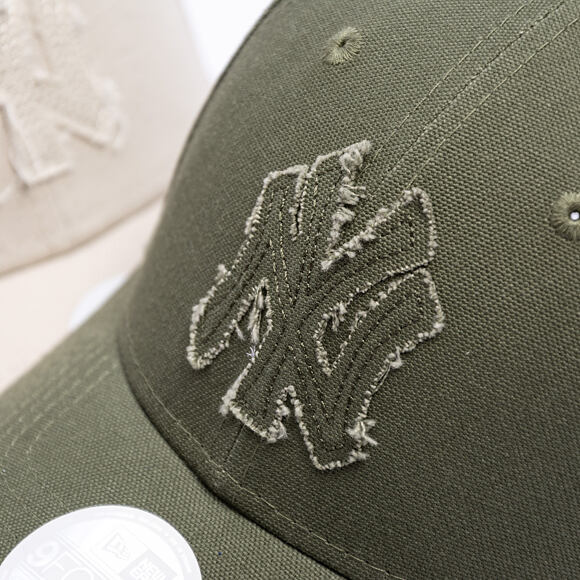 Womens Cap New Era - MLB Womens Distressed 9FORTY - NY Yankees - Rifle Green
