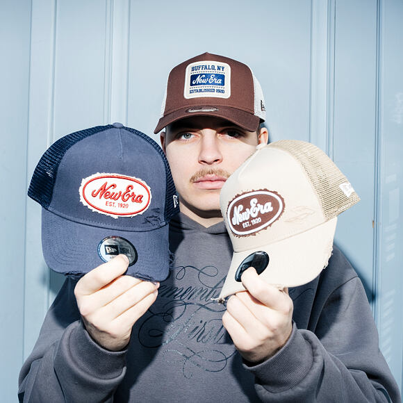 Cap New Era - Branded Oval Canvas Distress 9FORTY Trucker - Camel