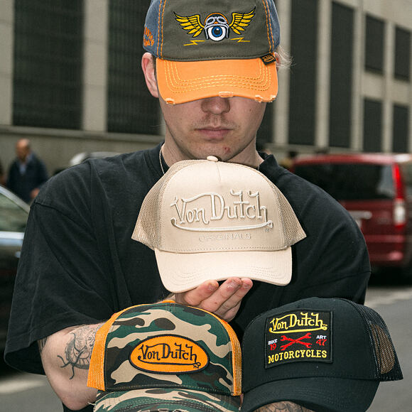 Cap Von Dutch - Trucker - Classic Logo Camo/Orange