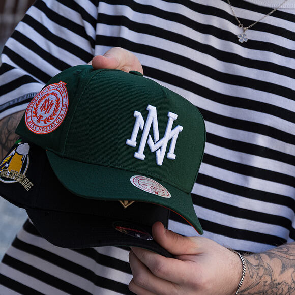 Cap Mitchell & Ness  - Branded Emerald Slam Pro Pinch Snapback - Green/Orange