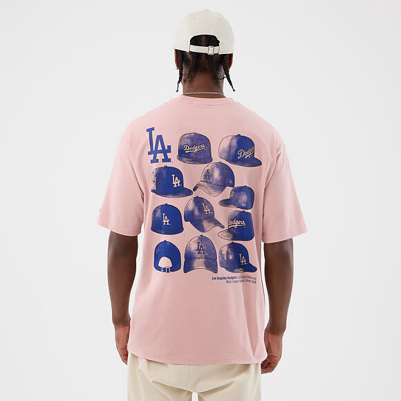 Tee New Era - MLB Cap Graphic Oversized Tee - LA Dodgers - Pink Rouge