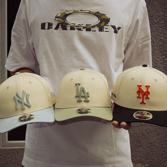 Cap New Era - MLB Side Script 9FORTY M-CROWN - LA Dodgers - Cream / Pastel Green