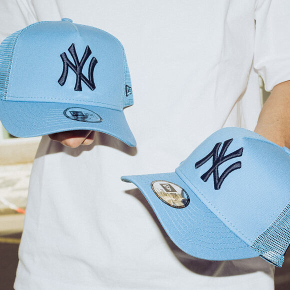 Kids Cap New Era - MLB Essential 9FORTY A-Frame Trucker - NY Yankees - Blue / Ocean Blue