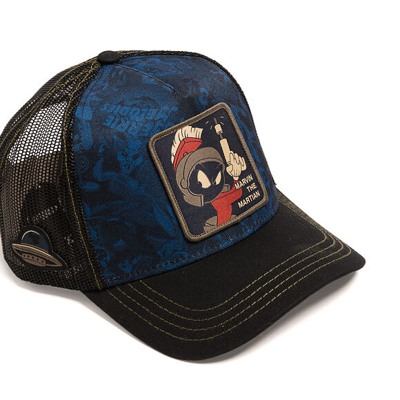 Cap Capslab - Looney Tunes Trucker - Marvin the Martian Print - Navy / Black