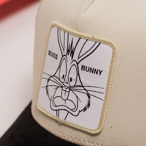 Cap Capslab - Looney Tunes Trucker - Bugs Bunny Line Art Suede Visor - Off White / Black