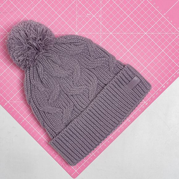Under Armour Around Town Pom Beanie Plum Womens Beanie