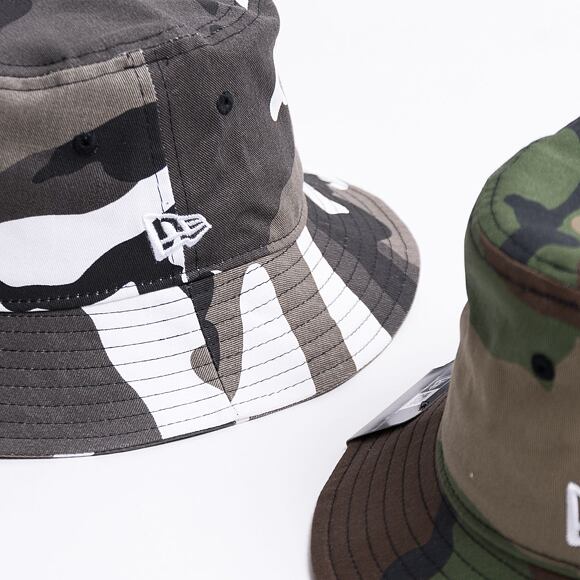 New Era Patterned Tapered Woodland Camo Bucket Hat