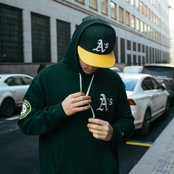 New Era Heritage Oversized Hoody Oakland Athletics Dark Green / Off White