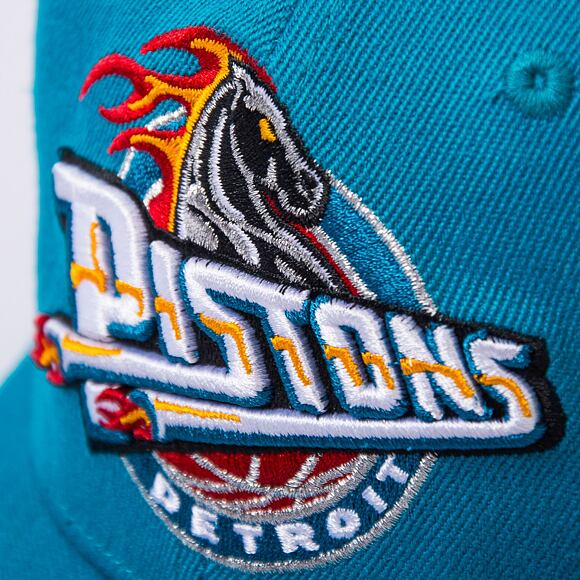 Mitchell & Ness Detroit Pistons Team Ground 2.0 Stretch Snapback HWC Teal Cap