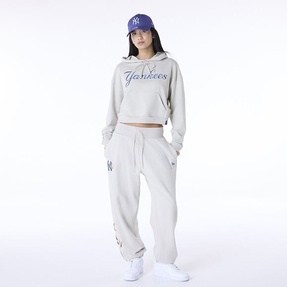 Dámská Mikina New Era - MLB Floral Graphic Crop Hoodie - NY Yankees - Stone