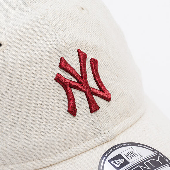 Kšiltovka New Era - MLB Linen 9TWENTY - NY Yankees - Stone / Cherry