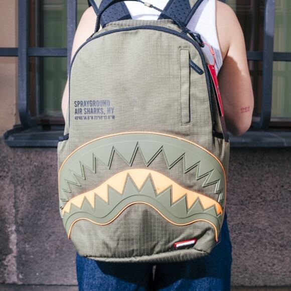Sprayground - Nylon Shark Central Army Dlx-Ripstop Backpack