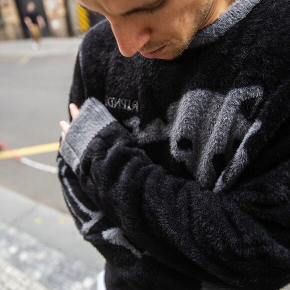 Svetr Rip N Dip - Fossil Mohair Knit Sweater - Charcoal