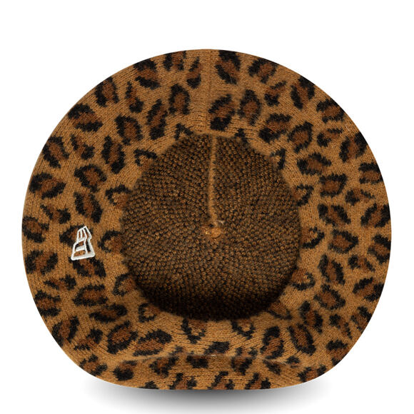 Womens Beret New Era - MLB Leopard Beret - NY Yankees - Stone / Black