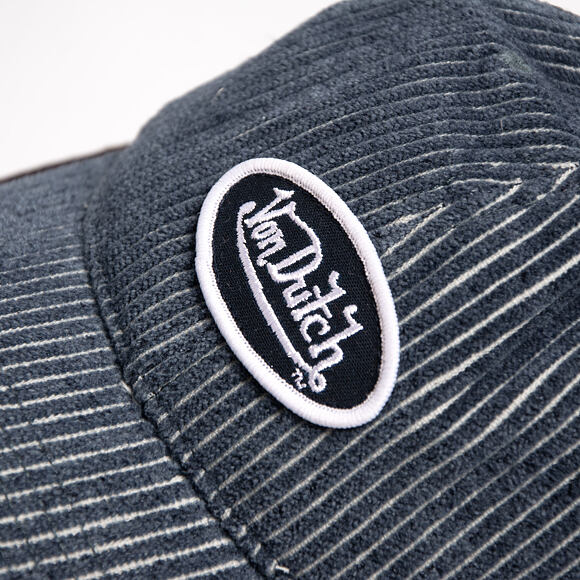 Cap Von Dutch - Striped Corduroy Oval Patch Baseball - Navy