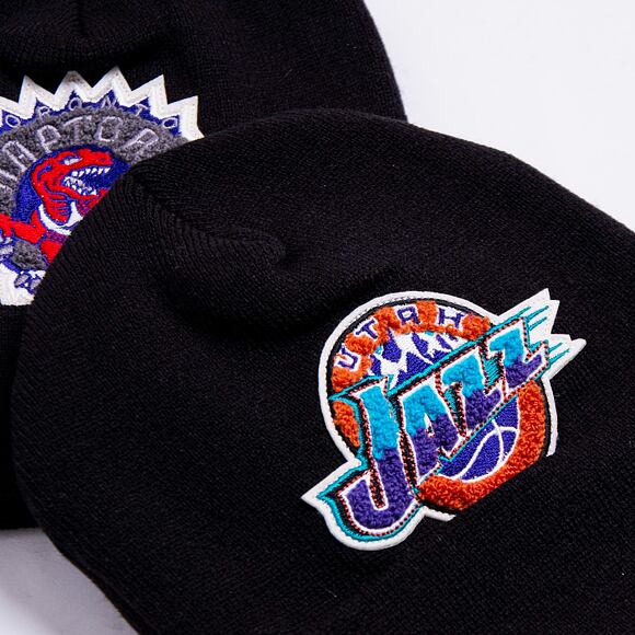 Mitchell & Ness Utah Jazz Chenille Logo Cuff Knit Black Winter Beanie