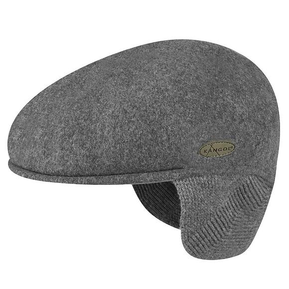 Kangol Wool 504 Earlap Grey Flat Cap