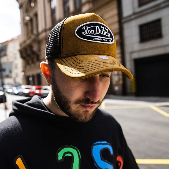 Von Dutch Boston Trucker Imi Suede Brown/Black Cap