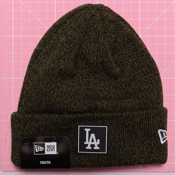 Dětský kulich New Era MLB Kids Team Cuff Beanie Los Angeles Dodgers Heather Green / Off White
