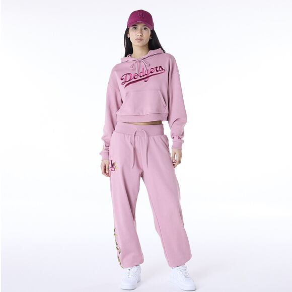 Dámská Mikina New Era - MLB Graphic Crop Hoodie - LA Dodgers - Pink