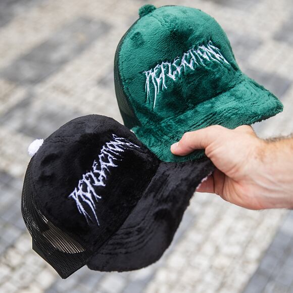 Kšiltovka Reflection Luxury Fuzzy Trucker - Bottle Green/ White