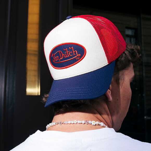 Kšiltovka Von Dutch - Trucker - Classic Logo - Beige/Navy/Red